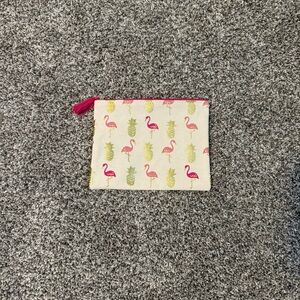 Flamingo and Pineapple Print Pouch